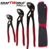 Комплект Водопроводни Клещи тип гарги Kraftworld pro- 3 части 175 мм, 250 мм, 300 мм с калъф
